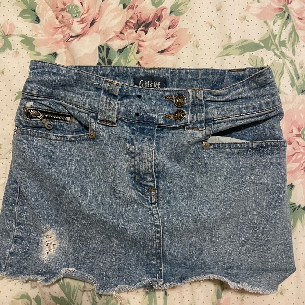 Y2K Garage denim mini skirt